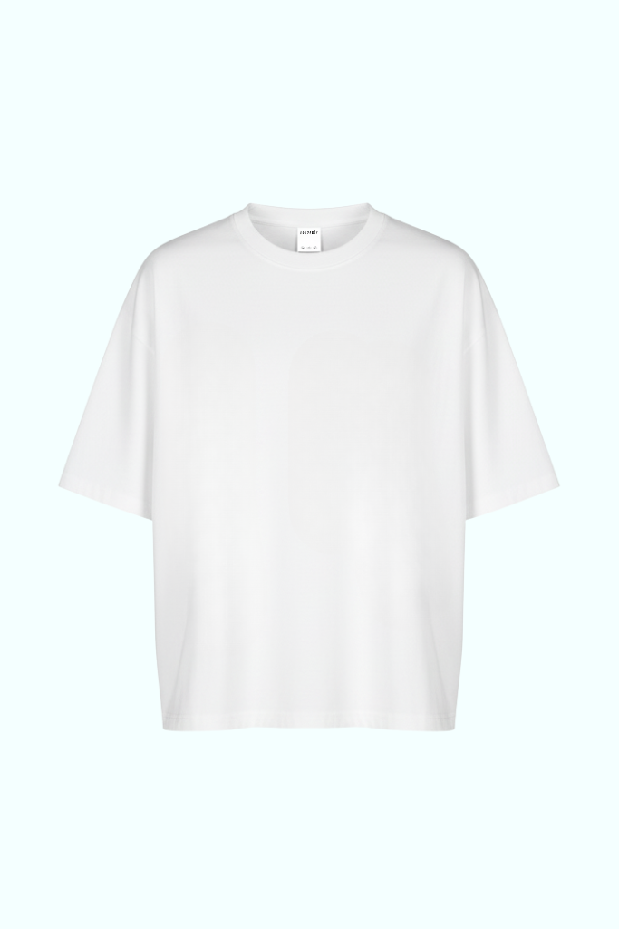 SOUVENIR short sleeve boxy tee shirt in white