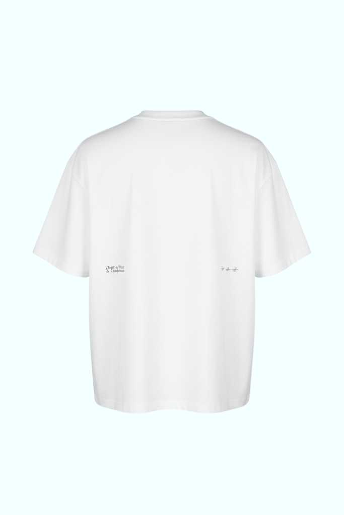 SOUVENIR short sleeve boxy tee shirt in white