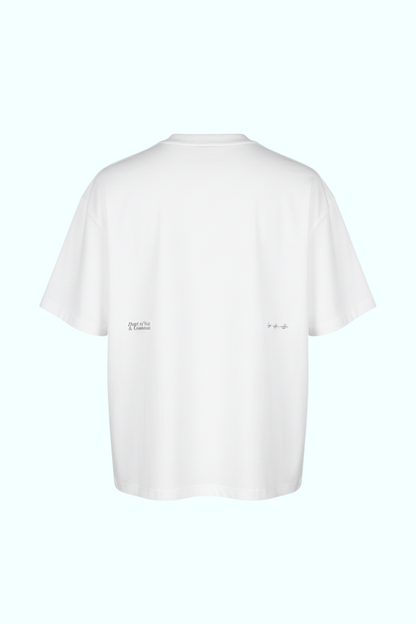 SOUVENIR short sleeve boxy tee shirt in white