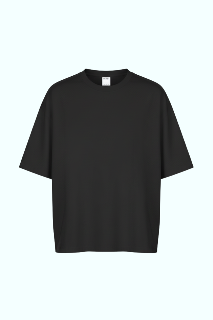 SOUVENIR short sleeve boxy tee shirt in washed black