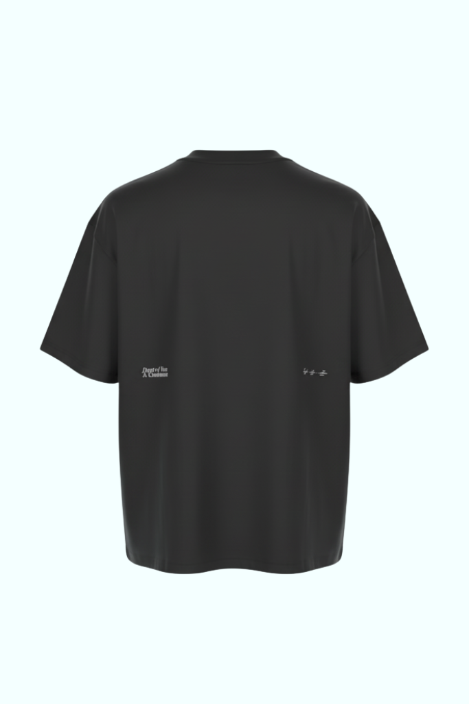 SOUVENIR short sleeve boxy tee shirt in washed black