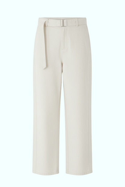 SOUVENIR belted wide leg trouser in off white