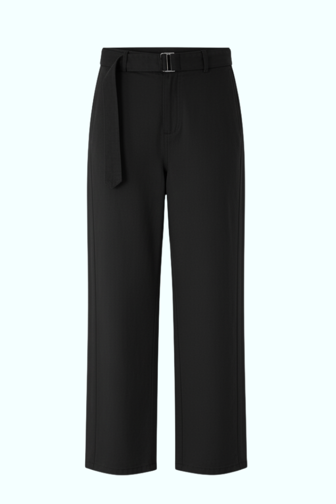 SOUVENIR belted wide leg trouser in black