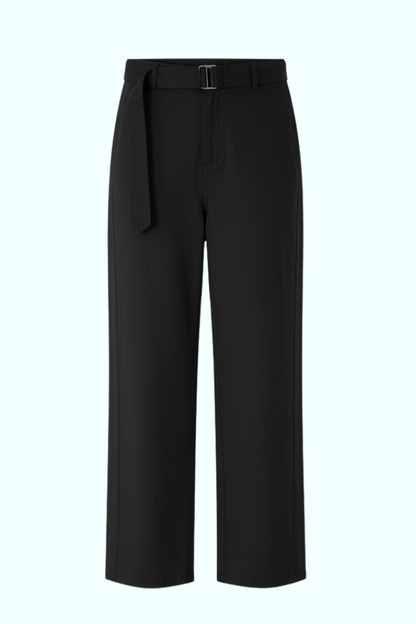 SOUVENIR belted wide leg trouser in black