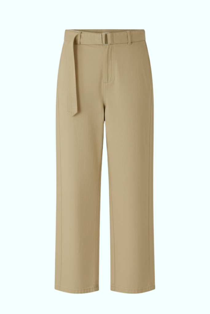 SOUVENIR belted wide leg trouser in tan