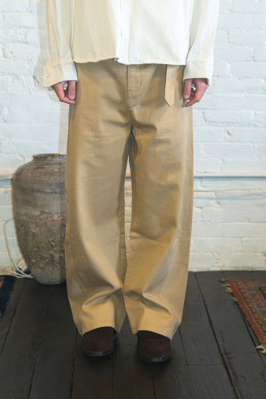 SOUVENIR belted wide leg trouser in tan