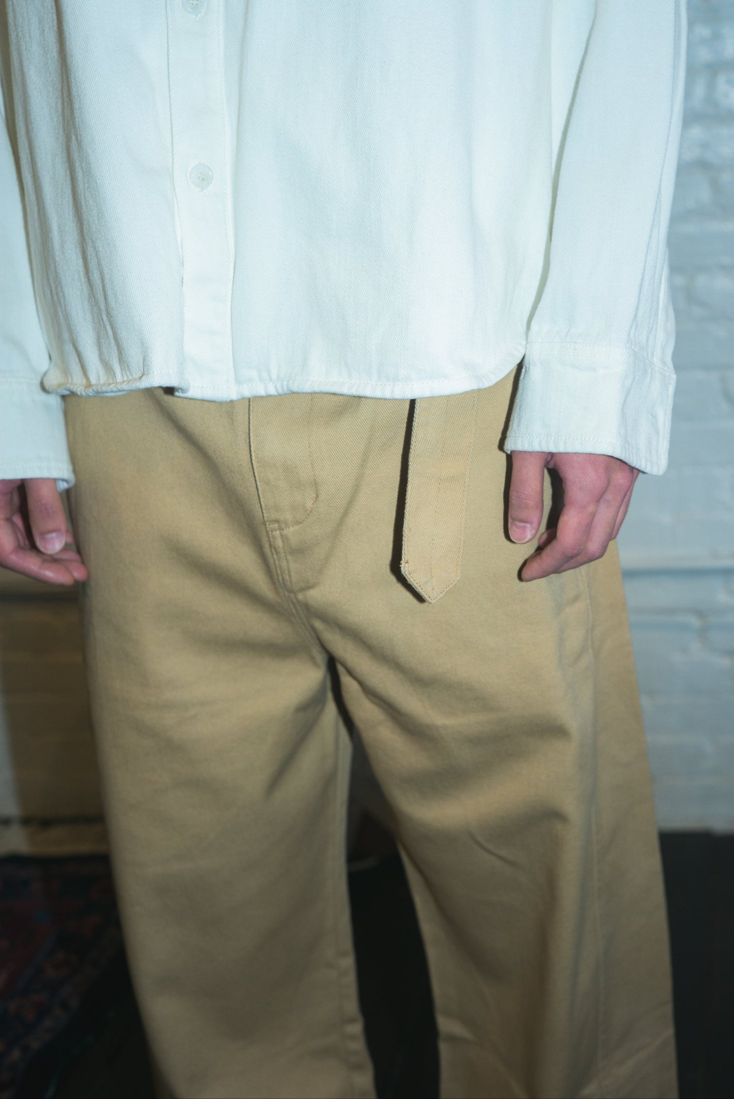 SOUVENIR belted wide leg trouser in tan