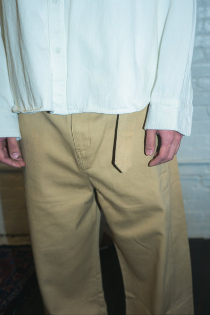 SOUVENIR belted wide leg trouser in tan