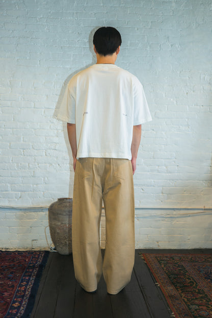 SOUVENIR short sleeve boxy tee shirt in white