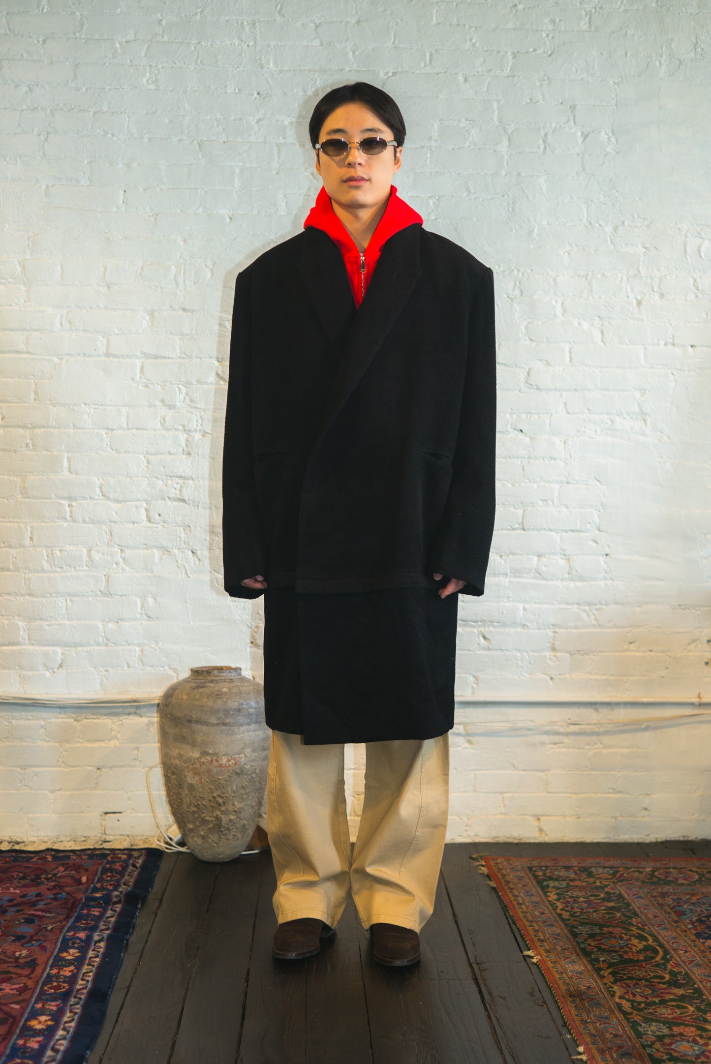 PAUL overcoat in black