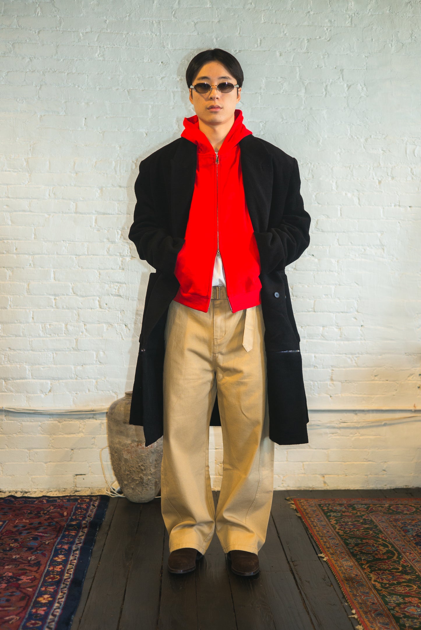 PAUL overcoat in black