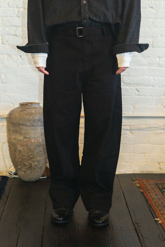 SOUVENIR belted wide leg trouser in black