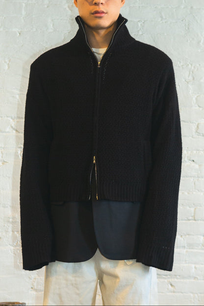 JACKIE knit full zip in black