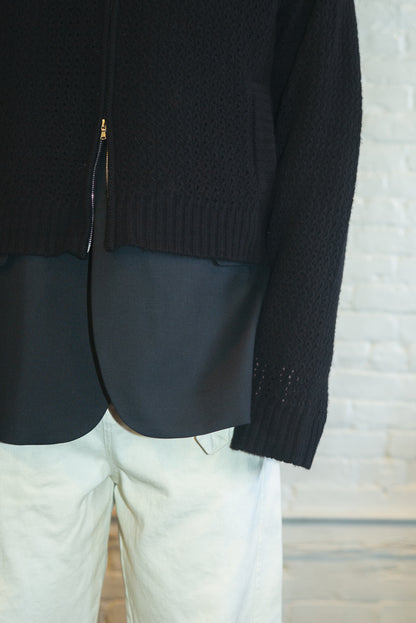 JACKIE knit full zip in black