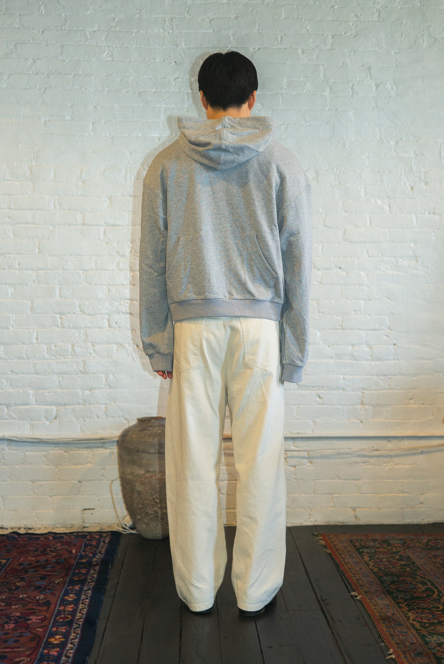 SOUVENIR belted wide leg trouser in off white